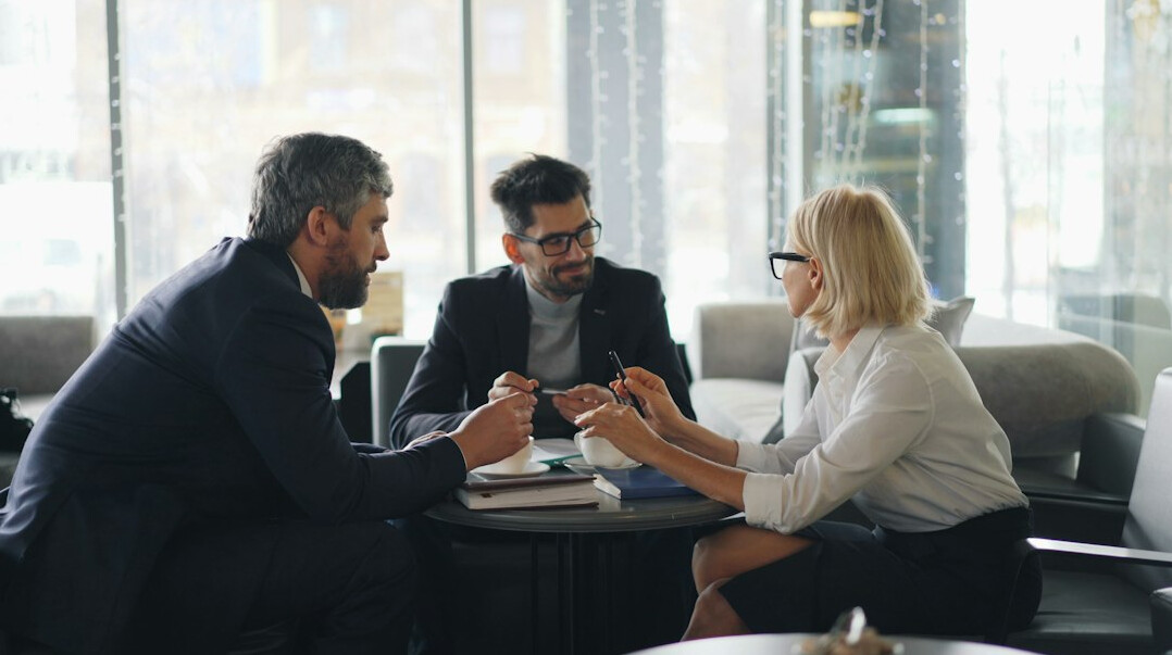 business team discussing health